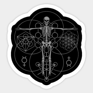 Occult Skeleton Sacred Geometry Sticker